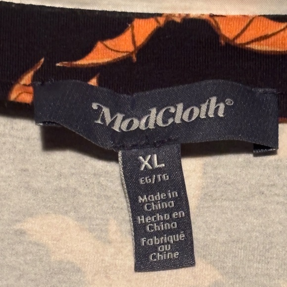 NWOT ModCloth Midnight Dreamscape Bat Print Peter Pan Collar Dress XL - Picture 5 of 8